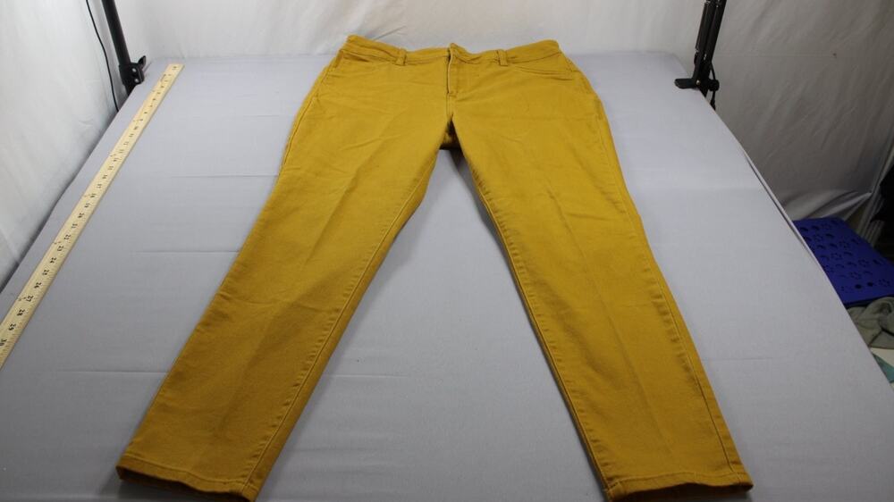D. Womens Size 16 Mustard Yellow Stretch Skinny Jeans Ankle Pants Casual Fabric